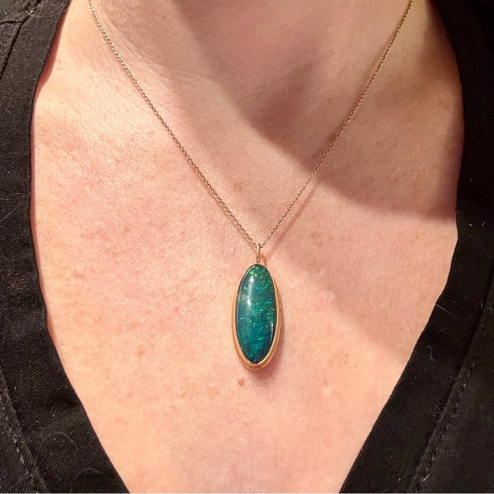 Vintage Gold Opal Triplet Pendant